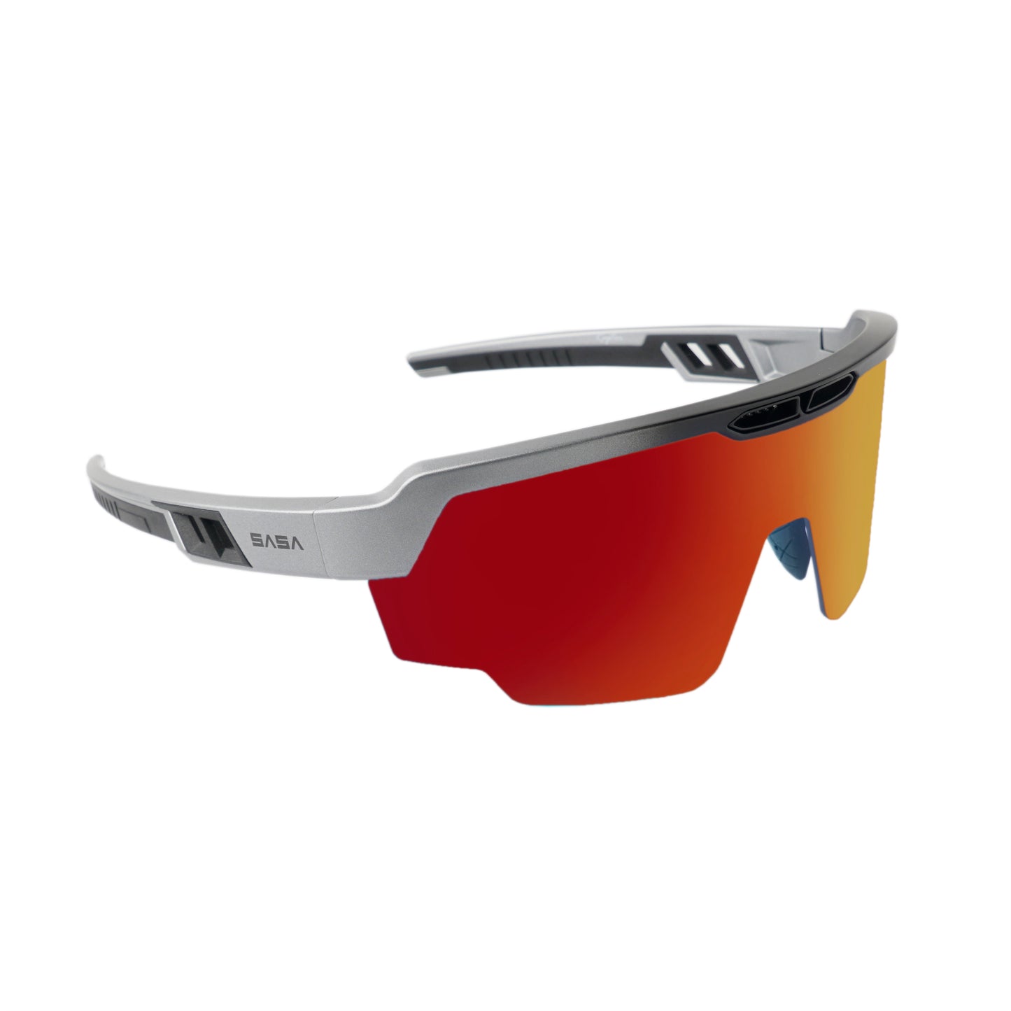 RAPTOR MATTE SILVER/BLACK FRAME RED REVO LENS