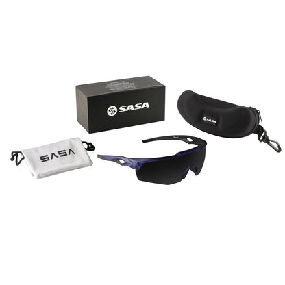 SASA Rebound Translucent Blue Frame Smoke Black Lens Sports Sunglasses