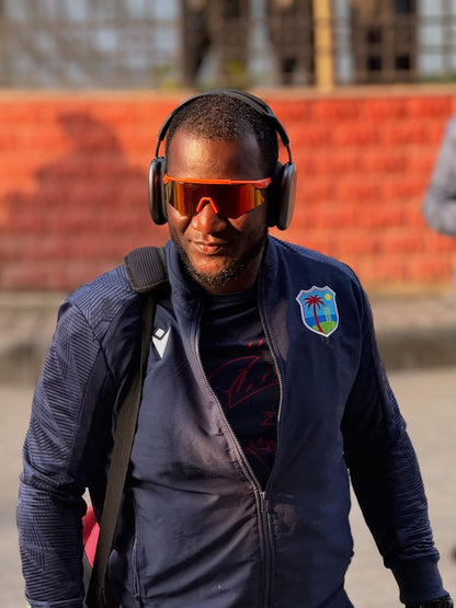 west indies cricketer darren sammy wearing sasa m series sports sunglasses