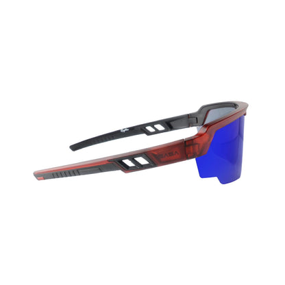 RAPTOR TRANSLUCENT RED FRAME BLUE REVO LENS