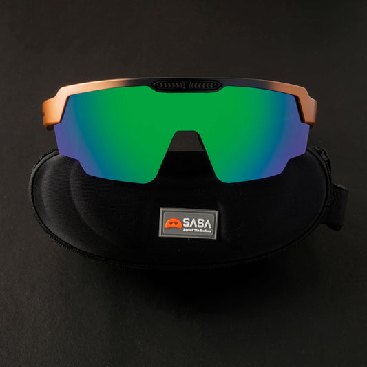 RAPTOR MATTE COPPER/BLACK FRAME GREEN REVO LENS