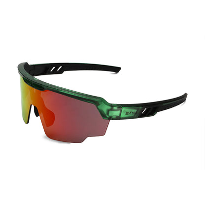 RAPTOR TRANSLUCENT GREEN FRAME RED REVO LENS